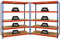 PROREGAL Mega Deal | 2X Schwerlastregal Giant Elephant | HxBxT 180x150x60cm | Fachlast 200kg | Blau-Orange | Kellerregal, Steckregal, Garagenregal, Lagerregal