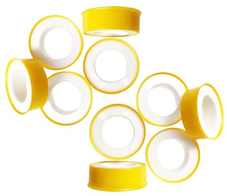 Yewseas 10 PCS Teflonband DVGW für Gas und Wasser, PTFE Dichtband, Gewindedichtband für Sanitär- und Heizungsanwendungen, Hohe Dichtfunktion und Lebenslange Haltbarkeit