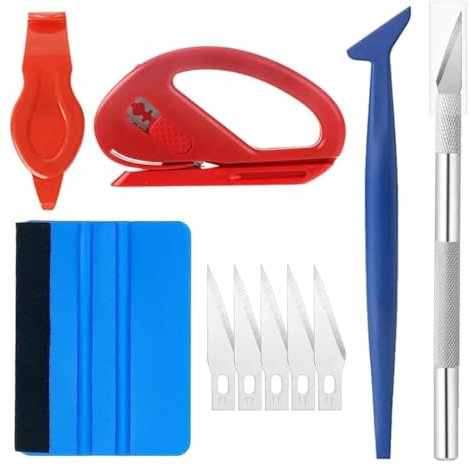 Car Vinyl Wrap Tool kit, 10 Pcs Window Film Install Tools Wallpaper Smoothing Tool Kit Wrap Squeegee Wallpaper Smoothing Tool Vinyl Trimming Tool for Installing Auto Wraps and Car Stickers