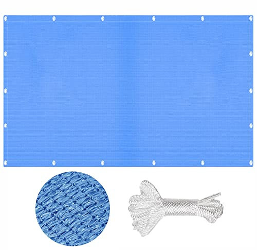 Tenda parasole rettangolare da giardino, 2,4 x 4,5 m, resistente, per giardino, piscina, terrazza, balcone, traspirante e resistente, blu