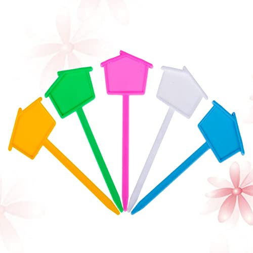 Yardwe 50 Stück Gartenetiketten Kleine Hausetiketten Kunststoff Pflanzenschilder Bunt Langlebig Zum Markieren Von Pflanzen Im Garten Und Haus