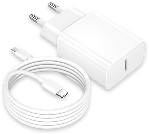 Chargeur USB C et Câble iPhone, 25W Chargeur Rapide iPhone Prise USB C Chargeur Type C Secteur Adaptateur avec 2M Cable Lightning Fil Cordon iPhone pour iPhone 14/13/12/11/XS Max/XR/X/8/7/6/5/SE, iPad