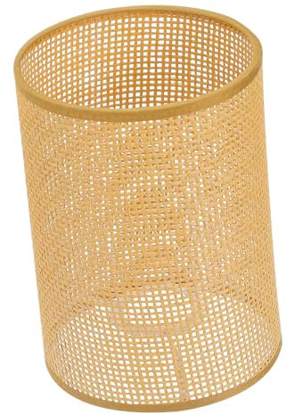 IMIKEYA Abat-Jour Cylindrique En Rotin Tissé Pour Lampe Sur Pied - Abat Jour Rétro Naturel Couverture De Lampe E27/E14 Idéal Pour Salon Et à Coucher