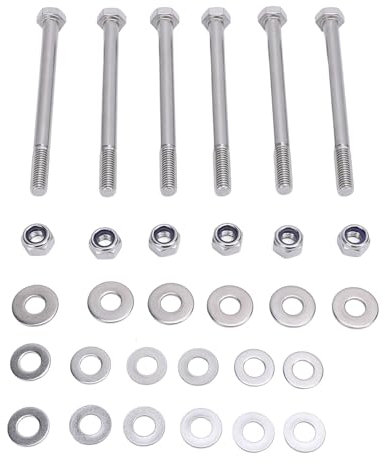 Edelstahl -Bulkhead -Halterung Bolzen, Erosionsfestants -Kit mit 6 Schrauben, 6 Muttern 18 Unterlegscheiben, Direkter Ersatz für die Serie 2a, 3, Nahtlose Passform mit