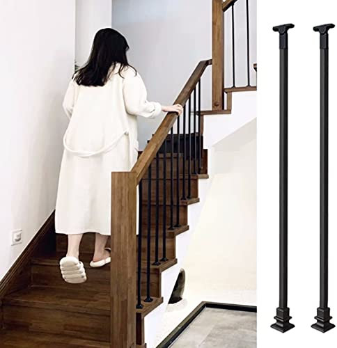 Kit ringhiera per soffitti per scale in legno per interni in metallo ferro balaustre mandrini per terrazza terraza ristorante scuola resistente per scale per bambini adulti e anziani sicurezza 2 pezzi