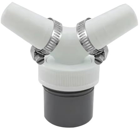 Abfluss Waschmaschine Doppelanschluss Y-Adapter, Spülmaschine Waschmaschinenanschluss Adapter für Geschirrspüler und Waschmaschine, Abfluss Adapter für Schlauch mit Eingangsstutzen von 18-24mm