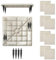 GOPLUS Lot de 8 Dalles de Jardin 39,5x39,5CM, Pavés Décoratifs avec Piquets de Sol, Pierres de Gué Extérieur en PP Résistant aux Intempéries pour Cour, Allée, Passage, Charge 300kg