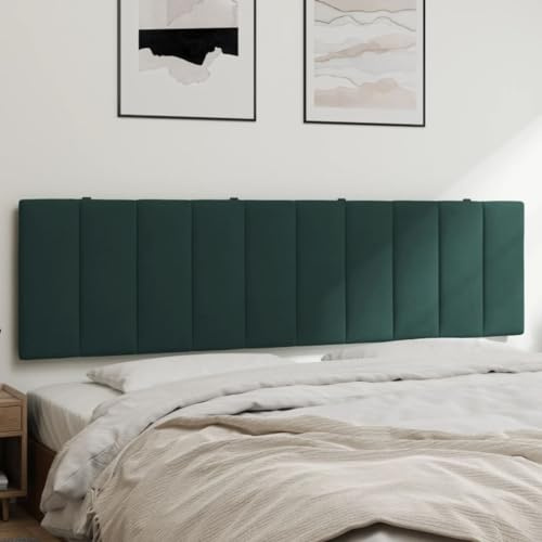 QJBSAVVA Samt Kopfteil Hanko 180 cm Dunkelgrün Samtgepolstertes Bett Kopfteil Kissen mit Schaumstoff Rückenlehne Wandkissen für 180 cm Matratze Modernes Design für Schlafzimmer