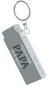 Schlüsselanhänger Mini-Zollstock Mini-Meterstab Geschenk (Grau - Coolster Papa - 3917561)