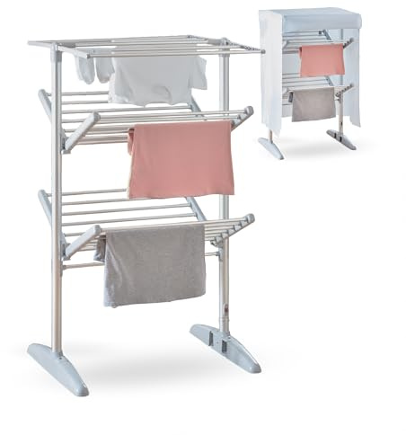 Minky Vertex Tower SureDRI Heated Airer with Cover. 15m Drying Space and 14Kg Capacity. Electric Drying Rack, Fast Drying Heated Clothes Airer. Compact & Portable Electric Clothes Dryer