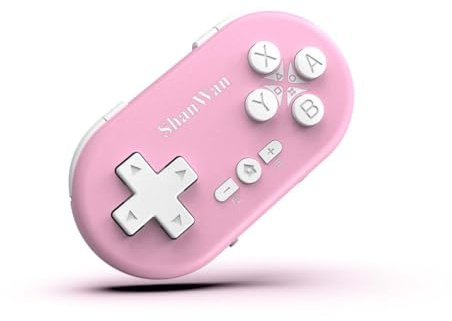 ShanWan Mini Wireless Controller Micro Bluetooth Gamepad Pocket-sized Micro Controller for Switch, Android, iOS, Windows & PS4 (Pink)