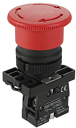 sourcing map ZB2-BE102C Emergencia Parada Enclavamiento Rojo Pulsador Botón Interruptor NC 240V 3A