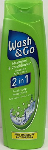 THREE PACKS of Wash & Go 2in1 Shampoo & Conditioner Anti-Dandruff 200ml