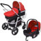 vidaXL Kombi Kinderwagen 3-in-1 Aluminium Buggy Autositz Babywanne Sportwagen