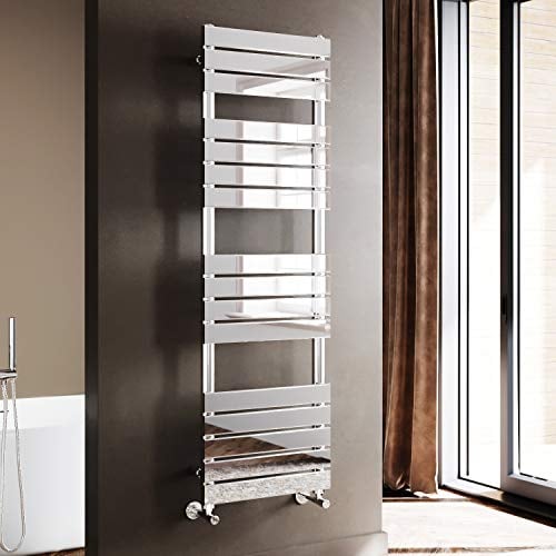 ELEGANT 1600 x 500mm Bathroom Flat Panel Heated Towel Rail Radiator Modern Central Heating Bathroom Warmer Wall Mounted Ladder Rad,Chrome