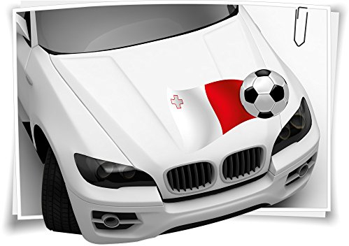Malta Flagge Autoaufkleber Sticker Fahne Fußball Sport Auto Car WM EM Motorhaube
