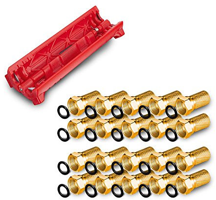 HD Sat Universal Kabelmesser Abisolierer 20x F Stecker vergoldet Koaxialkabel Abisolieren ARLI A
