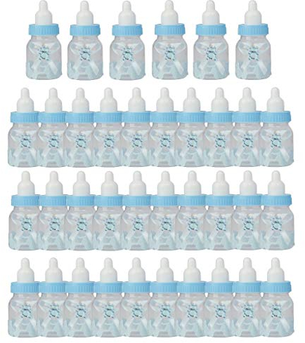 Tubayia 36 Stück Kleine Babyflaschen Geschenkbox Süßigkeiten Schokolade Flasche Gastgeschenk für Baby Geburtstag Party Taufe