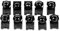 10pcs kit bullone corpo carenatura moto, dado Keenso M5 ghiera vite ghiera velocità fissaggio clip(Nero)