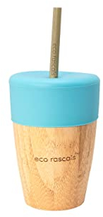 RASCALS Vaso Bamboo Eco 190 ml. + Tapa Bebedor, Niños, Azul, Talla Única