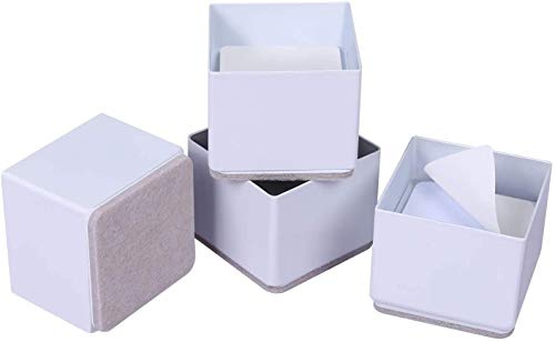 Ezprotekt Betterhöhungen, 1.2/3 cm Möbelerhöhung aus Karbonstahl, 2.4 Zoll im Durchmesser, Selbstklebende Möbelerhöhung Fügt 1.2 Zoll Höhe zu Betten, Sofas Schränken, Unterstützt 50.000 lbs, Weiß