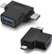 VMOJO 2 in 1 OTG Adapter,USB Type C Stecker auf USB 3.0 Buchse Adatper/Micro USB Stecker auf USB Buchse Adapter,OTG USB Konverter kompatibel mit Android Google Nexus Samsung Galaxy Note (2 Stücke)