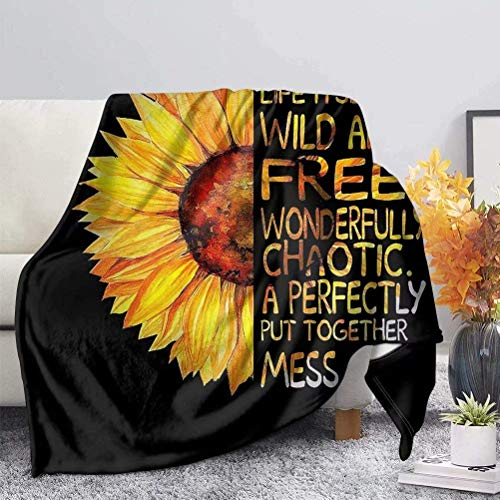 SEANATIVE Modische Sonnenblume, luxuriöse Flanelldecke, Winter, dicke Decke, super weiche Decke, Bett, warme Decke, Couch-Decken für Kinder und Frauen, XL