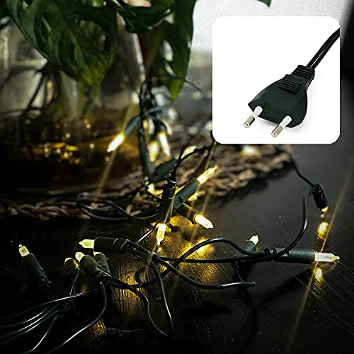 hellum Lichterkette 10 LED warmweiß Indoor 1,35 m Lichtlänge 1,5 m Zuleitung Deko Beleuchtung Party <59 Lumen 577655