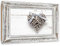 Feeby Dekobild Zweigen Herz Schleife 60x40 cm Deko Wand Kunstdruck shabby chic Rahmen Illusion Grau