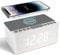 ANJANK Wireless Charging Alarm Clock,Bedside Wooden FM Radio,10W Super Fast Charger Station for Iphone/Samsung/Other Smart phone,USB Port,Mains Powered,5 Level Digital Dimmable Led Display