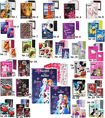 alles-meine.de GmbH Ordner/Heftbox/Heftordner - A5 - Violetta - incl. Name - für Hefte, Zettel und Mappen - Glanz Druck - Heftmappe & Gummizugmappe - Ordnermappe - Mappe ..