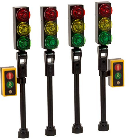Traffic Lights - 4-pack | Made with Genuine LEGO parts | Instructions Included