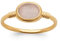Tata Gisèle Bague en Plaqué Or 18 carats - Pierre Naturelle Ovale - Sachet Velours Offert (54, Quartz Rose)