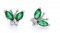 GRGFG Damen Creolen Ohrringe, 925 Sterling Silber Elegante Bunte Zirkonia Schmetterling Ohrstecker Hypoallergener Ring Kreis Schmuck Ohrringe Für Mädchen Party Hochzeit, Silber,Grün