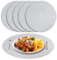 NAKIHOUSE Tischsets Abwaschbar Rund Geflochten Tischset 6er Set, 38cm Rund Platzsets Abwischbar, rutschfest, Hitzebeständig Schmutzabweisend Silber Platzdeckchen für Hochzeit, Restaurant, Küche