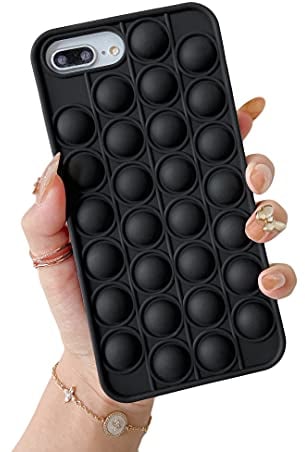 Cocomii - Fidget Case for iPhone 8 Plus/7 Plus - Sensory Push Pop Bubbles, Stress Relief for Women & Men, Black
