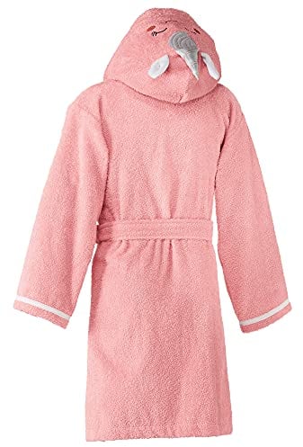 Erwin Müller Kinder Bademantel Einhorn rosa-einhorn Frottier - kuschelweich, saugstark, mit Kapuze, Taschen und Bindegürtel - Größe 122/128