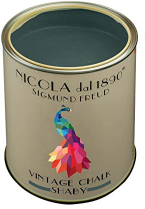 Vernice Vintage Chalk Shabby a Base di Acqua, per Interni ed Esterni, Aspetto Opaco, Made in Italy, Colore Sigmund Freud - Formato 0,25 lt