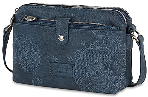 Lois - Handtasche Damen Umhängetasche Damen Klein & Stilvoll Handtasche Damen Umhängetasche Crossbody Bag Damen, Marine Blau