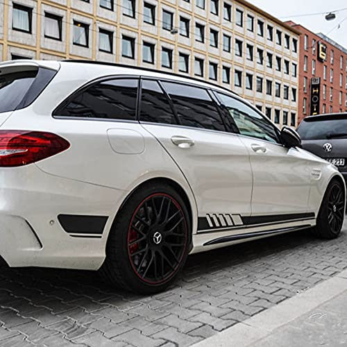 Auto Seitenstreifen Seitenaufkleber Aufkleber, für Mercedes Benz S205 C Klasse W205 Kombi C180 C200 C280 C300 C320 C350 C63 AMG Style Seitenstreifen Rock Schweller Aufkleber