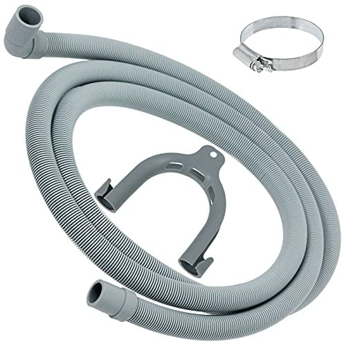 SPARES2GO Drain Hose with Right Angle End + Clip Compatible with AEG Washing Machine (2.5m)
