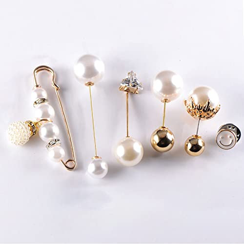 Damenbroschen,Sicherheitsnadeln,Damen Brosche Nadel Pearl Broschen,Sicherheitsnadel mit Pullover Schal Clips Faux Kristall und Perle Broschen Damen Party Schmuck Brosche ür Ponchos,Tücher oder Schal
