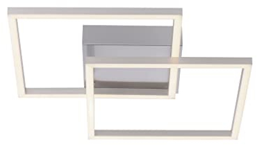 LeuchtenDirekt LED Deckenleuchte IVEN silber 2xLED-Board/7W/3000K, Innenleuchte, IP20, Quadrat drehbar, 14002-55