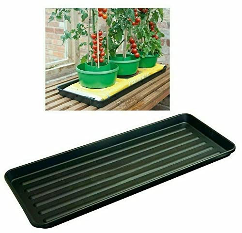 TRTO Black Color Plastic Grow Bag Tray 100cm Garden Plant Growing Watering Tray Easy To Use and Useful for Garden