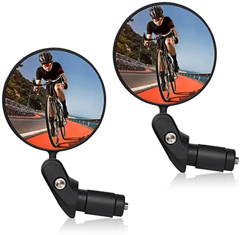 Fahrradspiegel, 360°-Drehung Lenkerendenspiegel-Fahrradlenker Verstellbarer Rückspiegel, HD Convex Fahrrad-Seitenspiegel, Links-Rechts Universal Reflektor Spiegel für Ebike, E-Bike, Rennrad (2PC)
