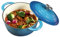Dutch Oven Dutch Oven Gusseisen 4.5 Quart emailliertes Gusseisen Dutch Oven Topf mit selbsthaftenden Deckel, blau, strapazierfähig, emailliertes Gusseisen, Topf für Familie oder Freunde
