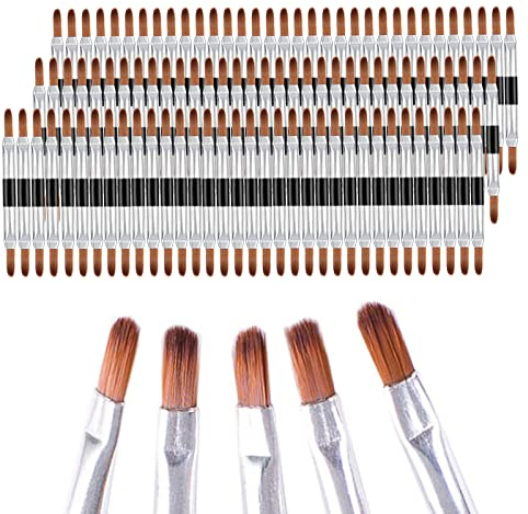 Einweg-Make-up-Pinsel mit zwei Köpfen 100 Stück, RoseFlower Mini-Einweg-Lippenapplikator, Tragbarer Lipgloss-Pinsel zum gleichmäßigen Auftragen von Lippen-Make-up, kein Verschütten #1