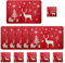 Lot de 12 sets de table et dessous de verre de Noël 6 pièces et 6 tapis de tasse pour décoration de table de Noël (motif de renne rouge)