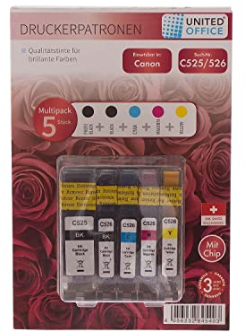 United Office Druckerpatronen C525/526 Kompatibel mit Canon Drucken Tinte Patrone Multipack