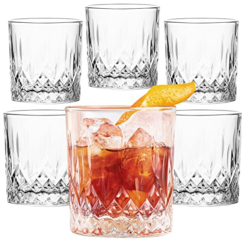 Konzept 11 - Trinkgläser Set 280 ml Transparent, 6-teiliges Wasserglas Set, Perfekt als Saftgläser, Gin Gläser, Cocktailgläser, Geriffelte universale Mehrzweckgläser